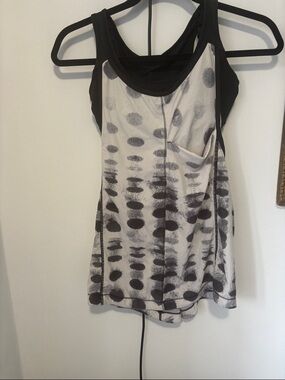 lululemon athletica Black and White Polka-Dot Tank with built in bra